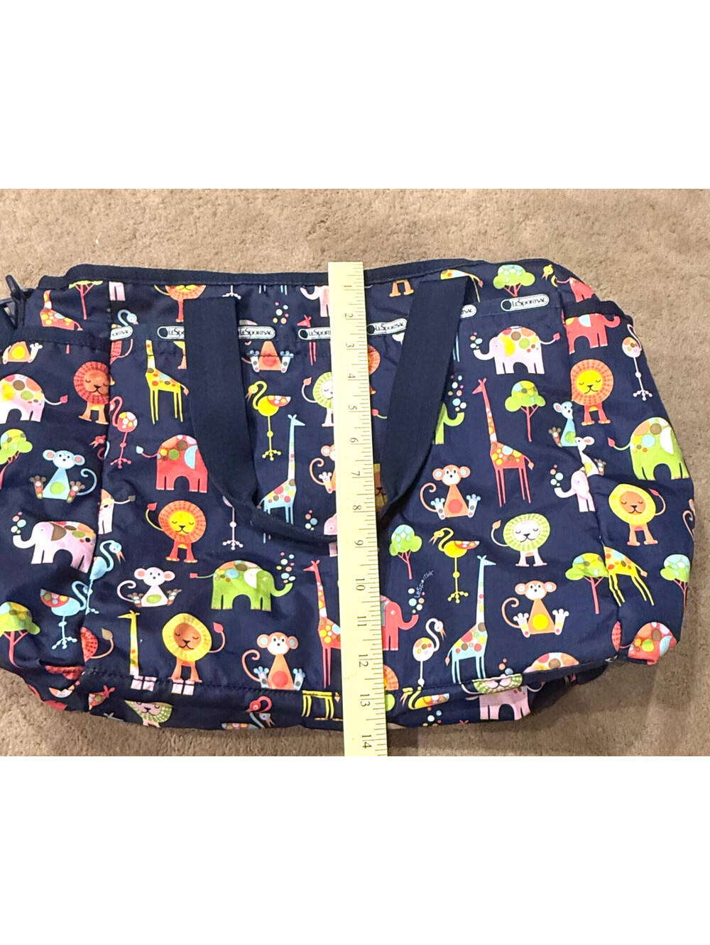 LeSportsac Baby Diaper Bag Ryan Tote Unisex Carry On Animal Print EUC - Picture 10 of 14